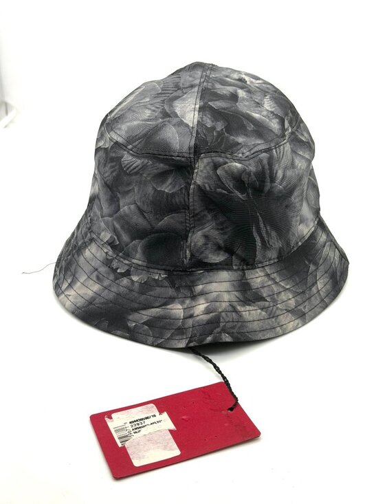 Valentino Garavani Nylon Grey Floral Rose Print Bucket Rain Hat $295 main image 6